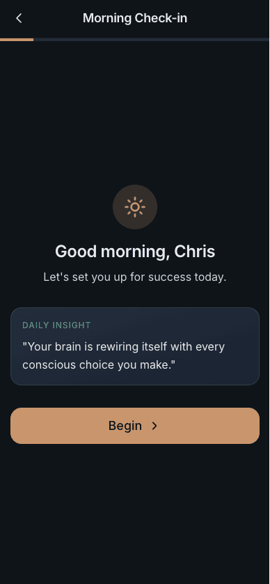 Daily Check-ins app screen